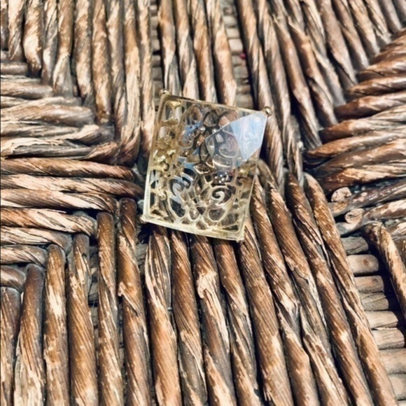 Coach Filigree Ring Clear Faceted Lucite ✨Approx 6 - Picture 10 of 13